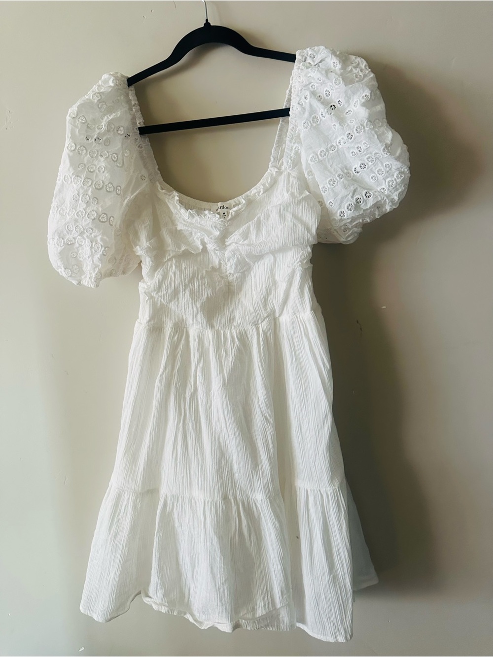 REVOLVE White Puff Sleeve Mini Dress